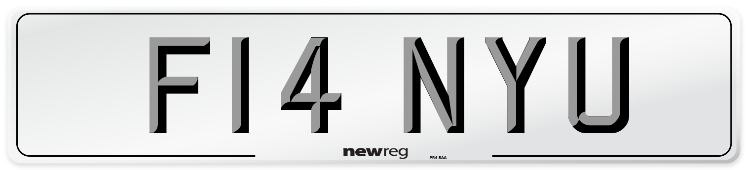 F14 NYU Number Plate from New Reg